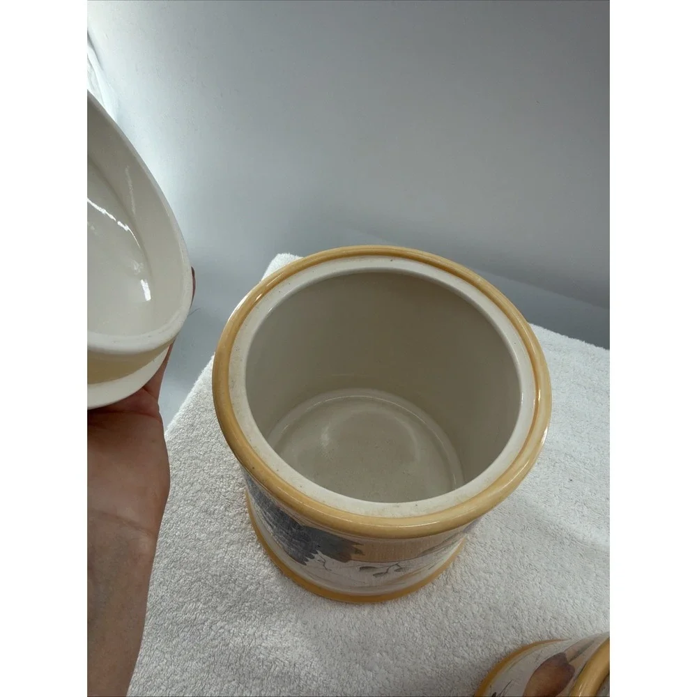 Set of 3 Canister & Lid Sonoma Villa - Rubber Seal Ceramic Home Interiors Fruits - Picture 10 of 12